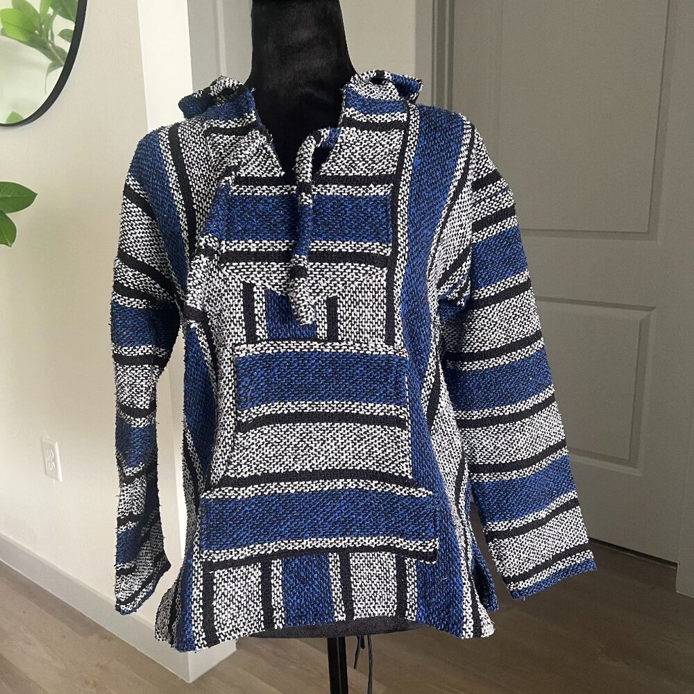 Artesanias Baja Hoodie Size Small Drug Rug Pullover Surfer Skater Hippie Unisex